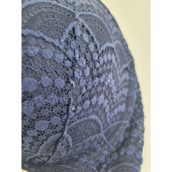 Victoria's Secret Underwire T-Shirt Bra Navy Blue Lightly Lined Demi Size 38DD - Picture 4 of 10